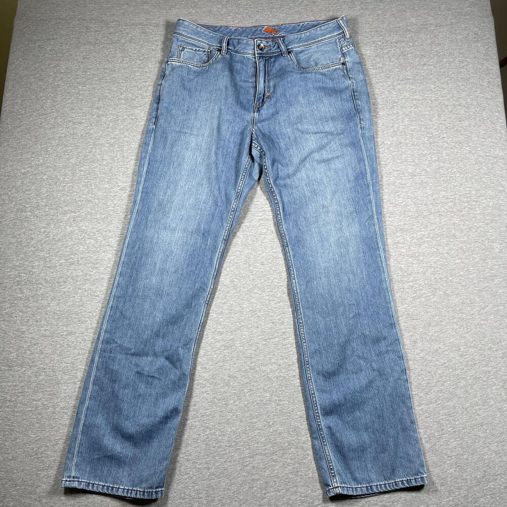 Tommy Bahama Cayman Jeans Mens 35x32 Blue Light Wash Denim Relaxed Straight